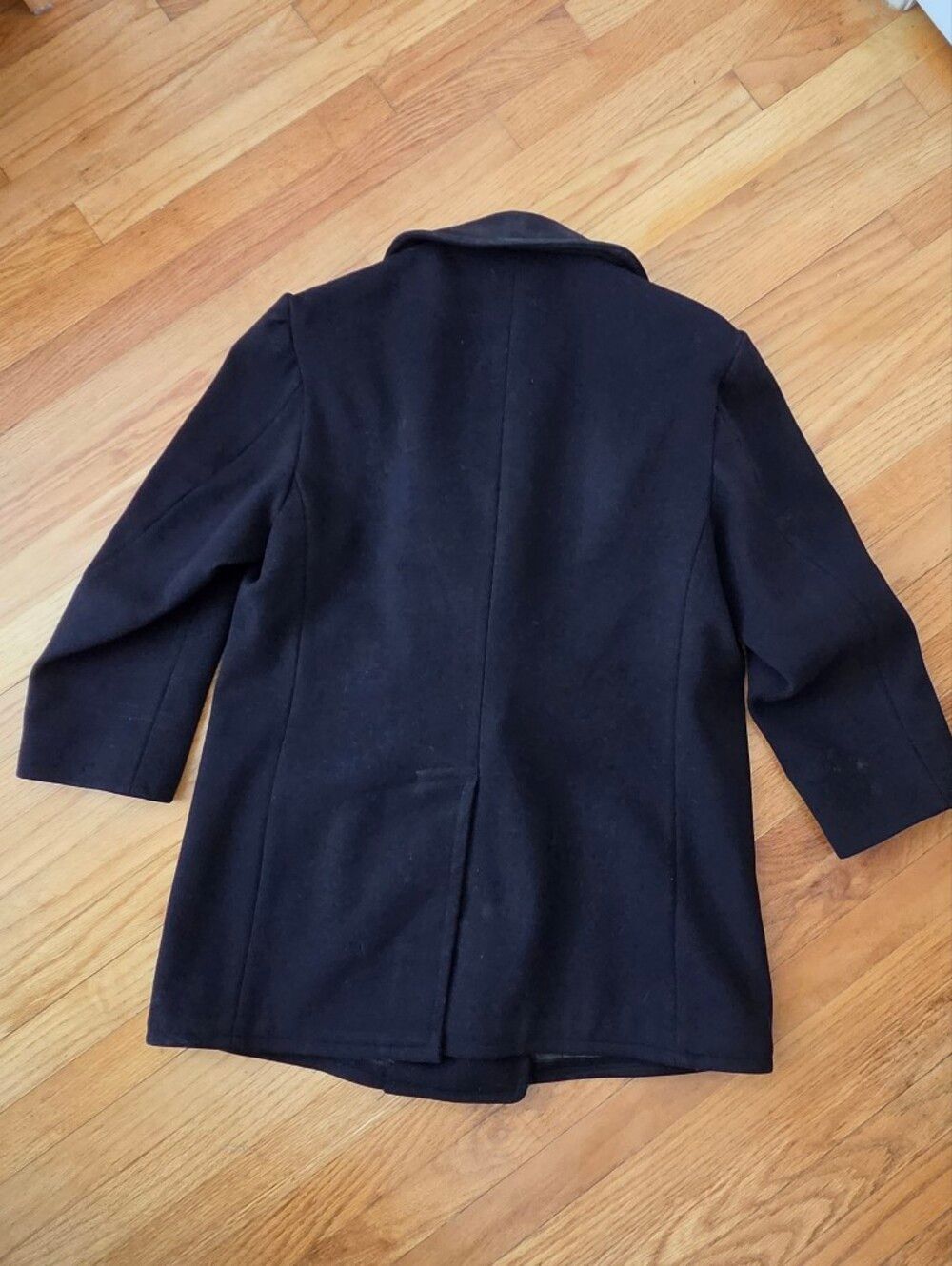 Vintage 1950s US Navy Peacoat Naval Clothing Depot Wool Double Breasted Coat S/S - Picture 2 of 15